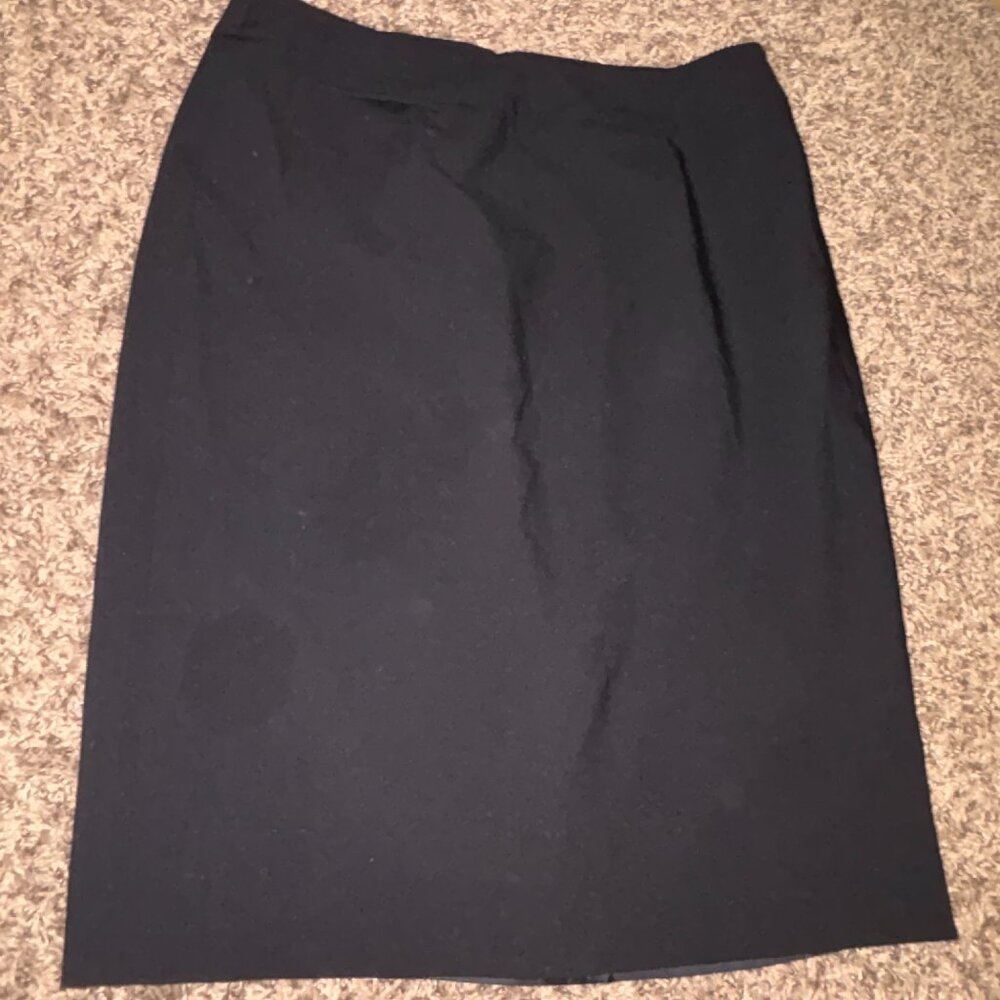 Calvin Klein Pencil Skirt 6 Black Lined Back Zip Work Career Professional Solid